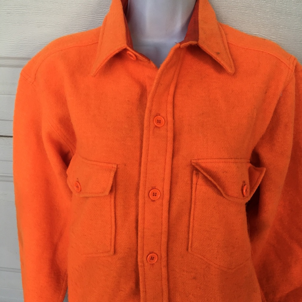 Orange LL Bean Wool Shirt- 80s